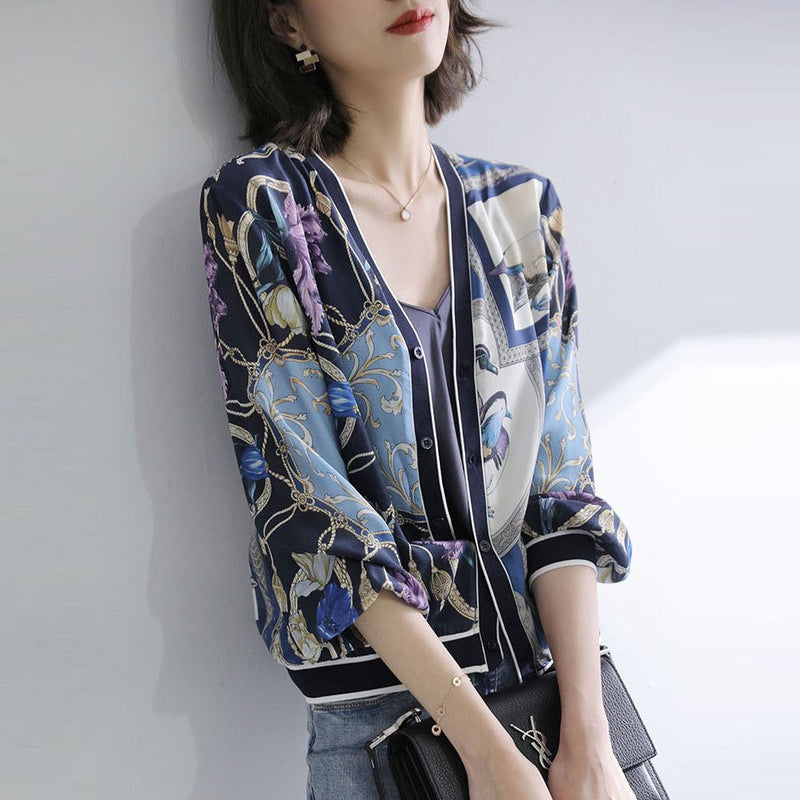 As Picture Long Sleeve Casual Printed Outerwear