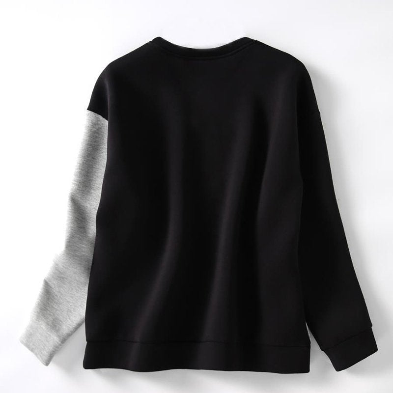 Black Abstract Feather-Trimmed Casual Shirts & Tops