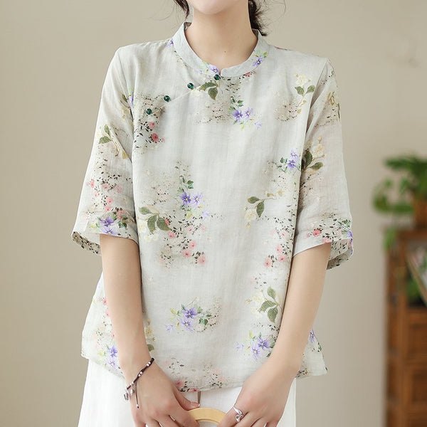 Casual Printed Floral Shirts & Tops