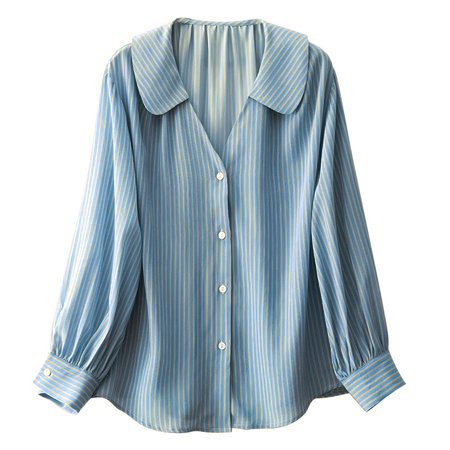 Blue Stripes Half Sleeve Shift Shirts & Tops