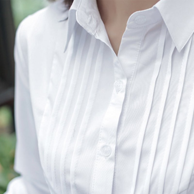 Long Sleeve Plain Ruched Shirts & Tops