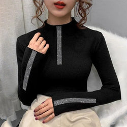 Long sleeve Plain Elegant Tight Sweater