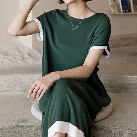 Batwing Shift Casual Knitted Dresses