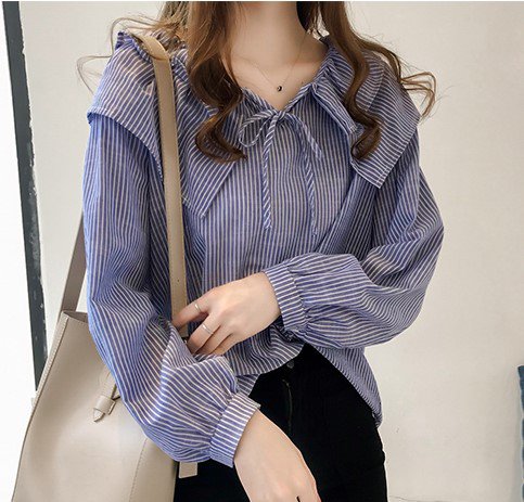 Striped Casual Long Sleeve Shirts & Tops