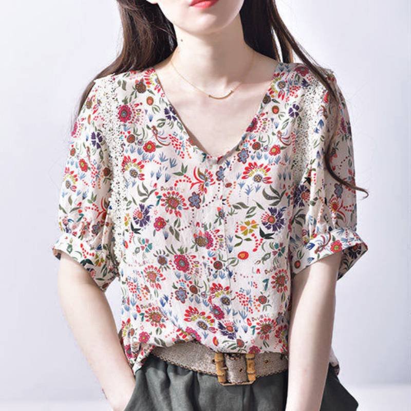 Floral Short Sleeve Shirts & Tops