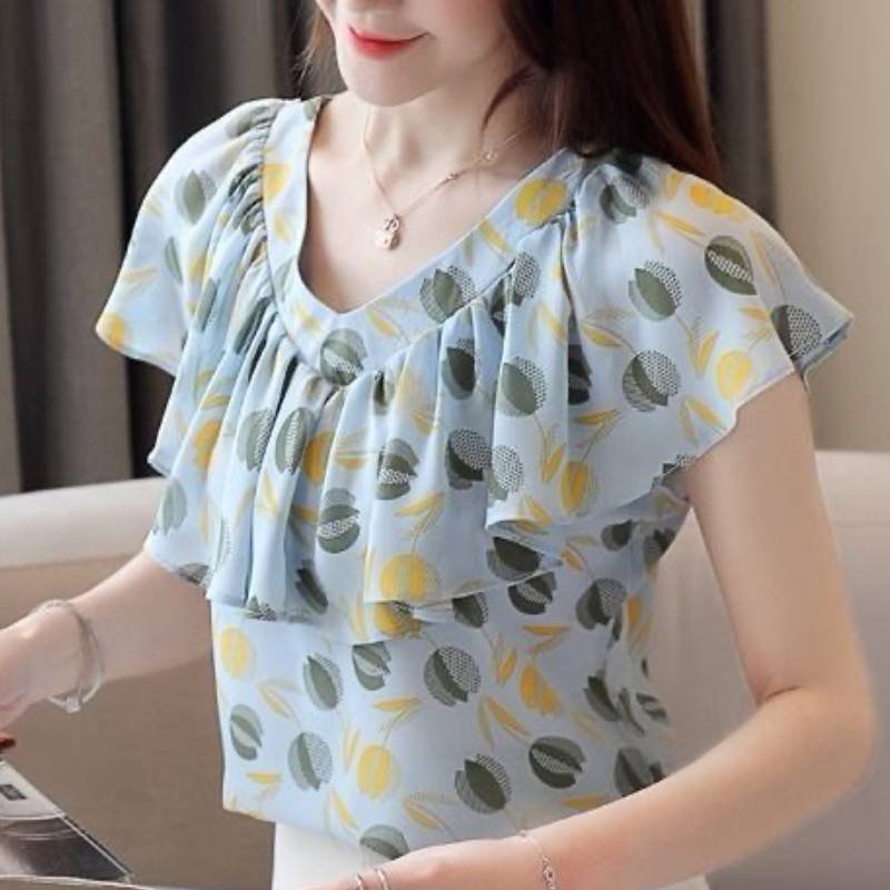 Short Sleeve Floral Shirts & Tops