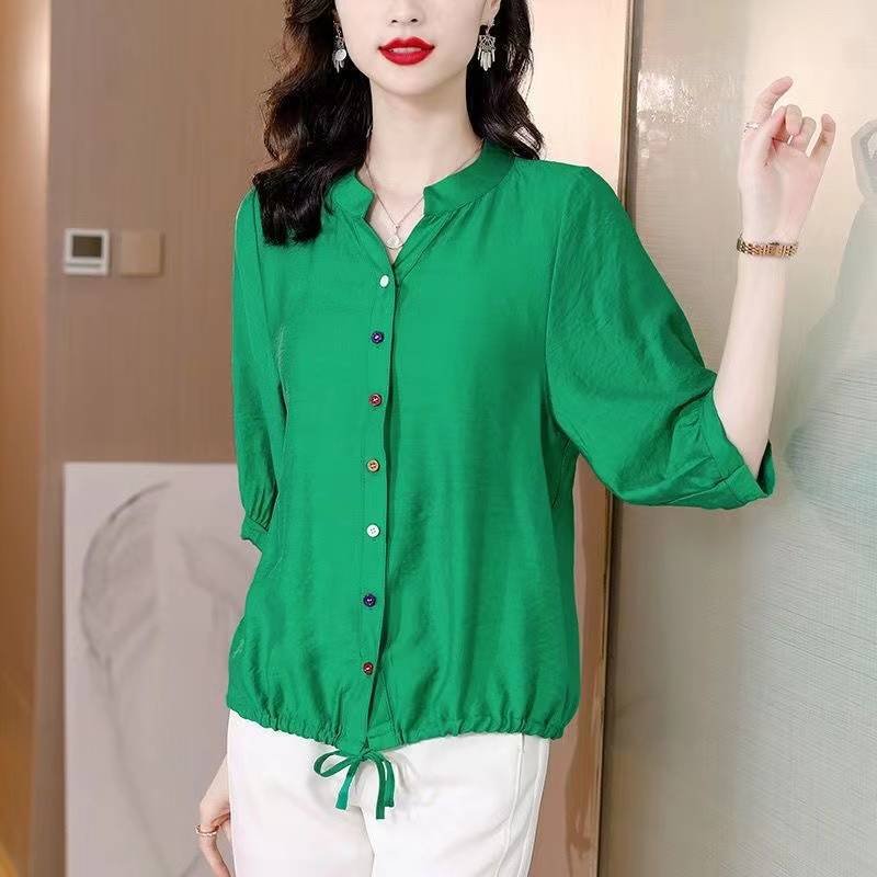 3/4 Sleeve Casual Cotton-Blend Shirts & Tops