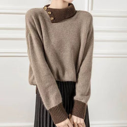 Coffee Shift Long Sleeve Buttoned Sweater