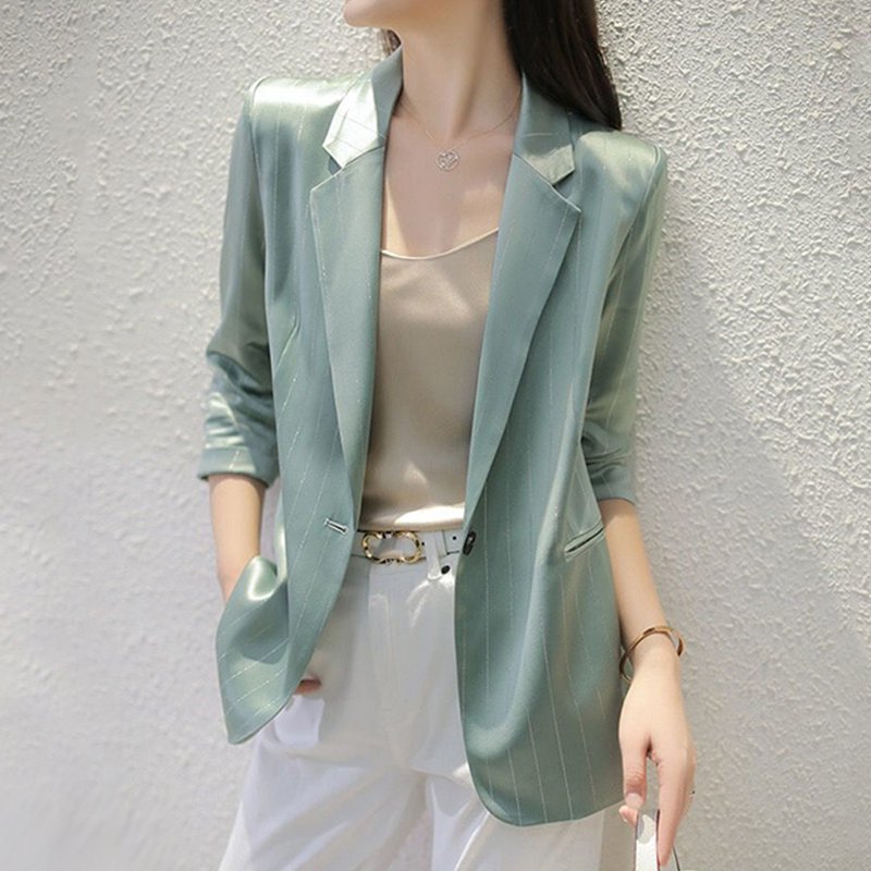 Acetate Casual Long Sleeve Outerwear