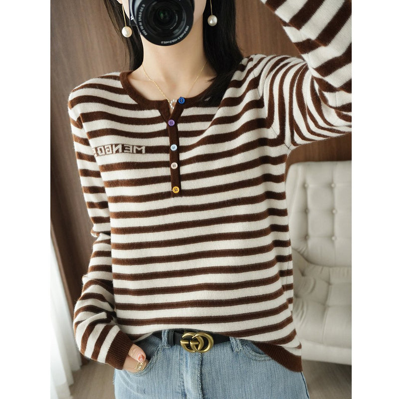 Stripes Long Sleeve Buttoned Casual Shirts & Tops