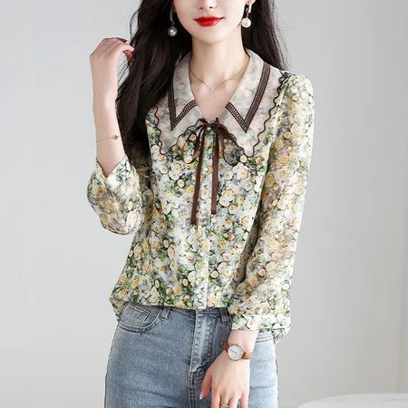 Women 3/4 Sleeve Casual Floral Shirts & Tops