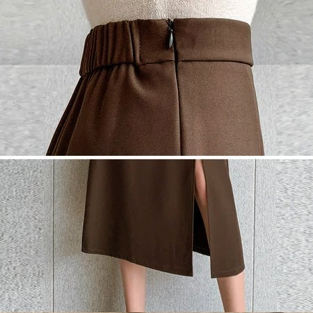 Women Simple Slit A-line Skirts