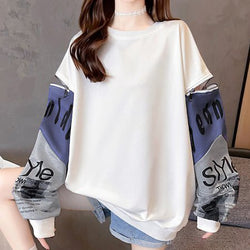 Cotton-Blend Casual Long Sleeve Sweatshirt