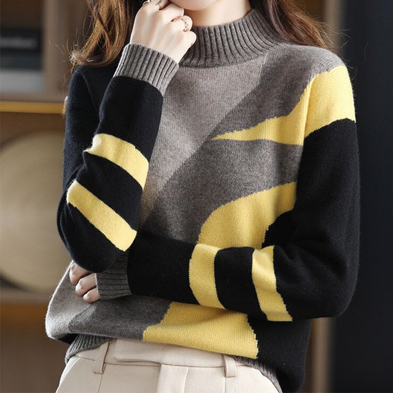 Casual Long Sleeve Knitted Knitted Sweater