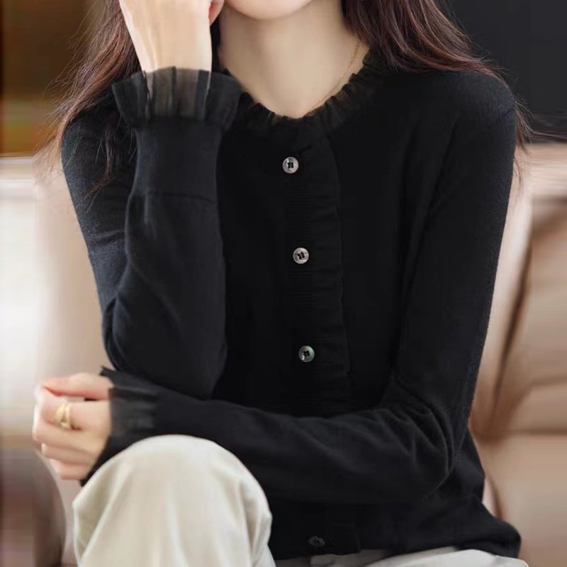Long Sleeve Shift Paneled Knitted Sweater
