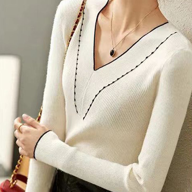 Women Long Sleeve Casual V neck Shirts & Tops