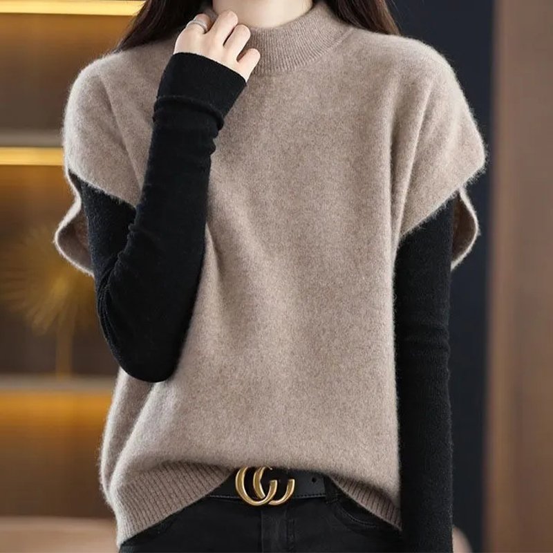 Shift Long Sleeve Plain Knitted Vests