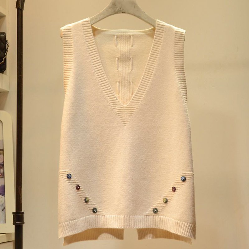 Casual Shift Sleeveless Knitted Vests