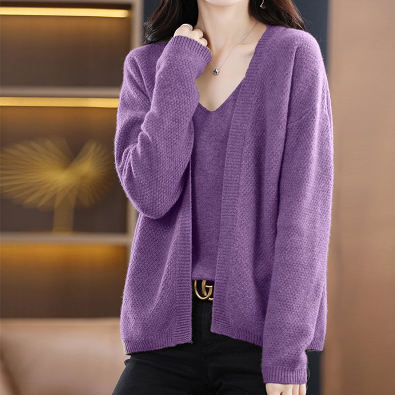 Knitted Long Sleeve Casual Solid Suits