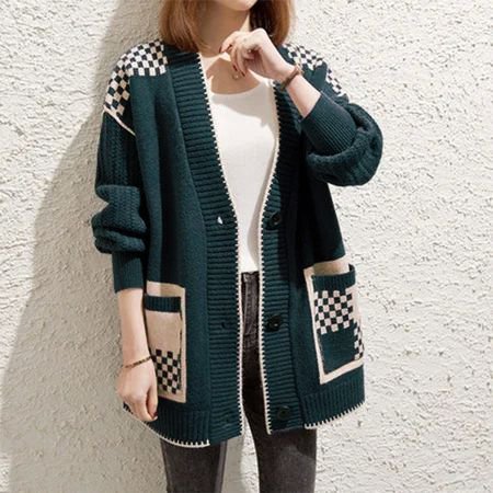 Shift Checkered/plaid Casual Sweater