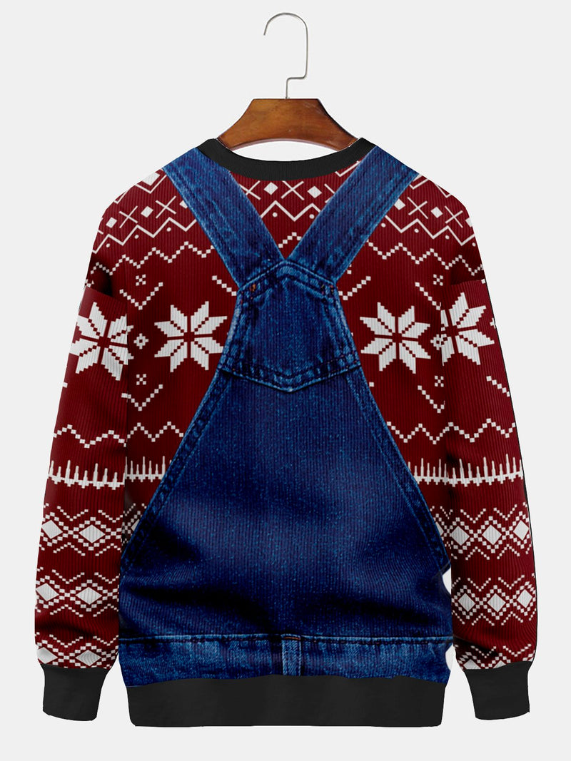 Men's Rooster Ugly Christmas Sweatshirts Print Beach Pullover Sweatshirts
