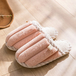 Women Soft Warm Plush Closed Toe Home Slippers