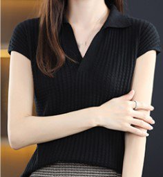 Short Sleeve Knitted Casual Shirts & Tops